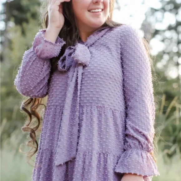 Dainty Jewells Lavender Long Sleeve Dress - Picture 2 of 3